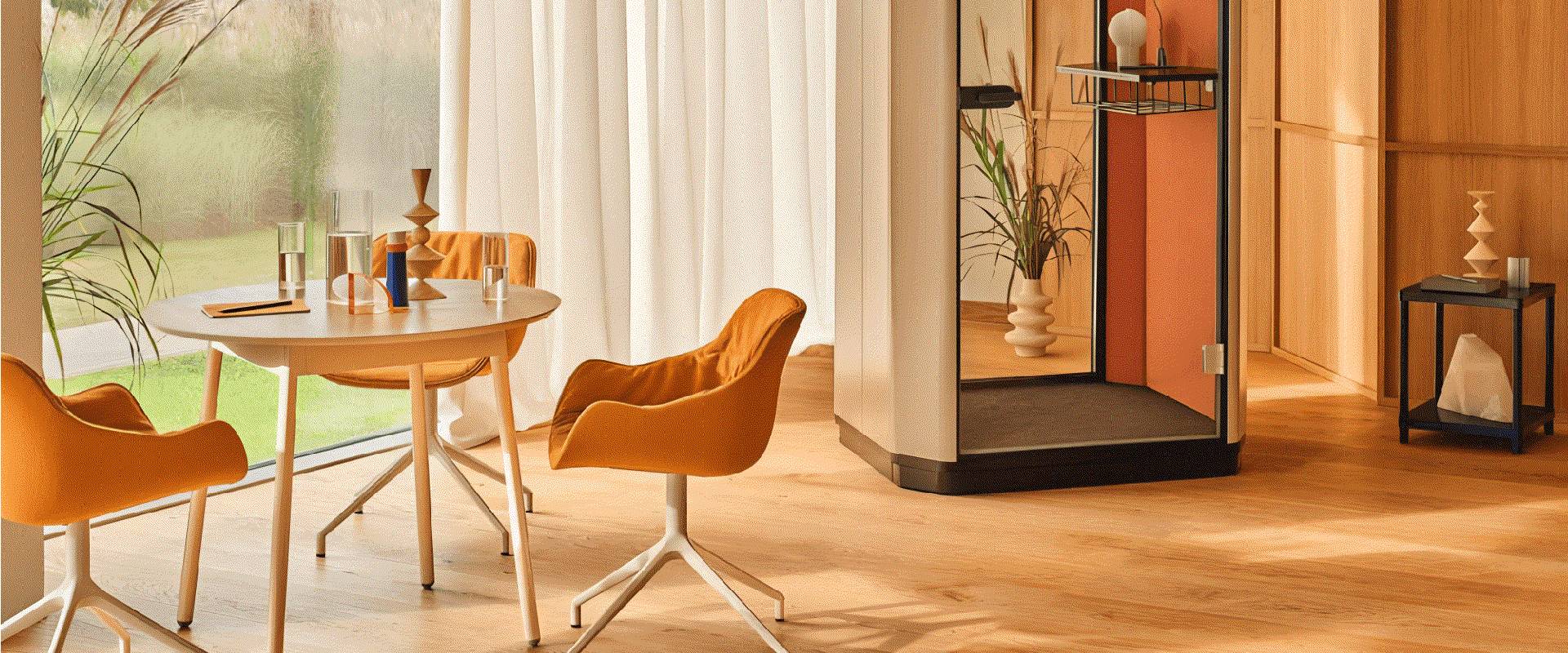 Modern living room with bespoke coffee table, lounge seating and contemporary décor