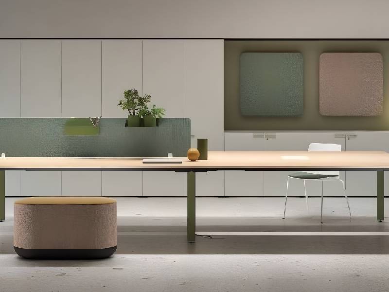Modern office refurbishment transforming a commercial workspace with contemporary office furniture and improved workplace design.