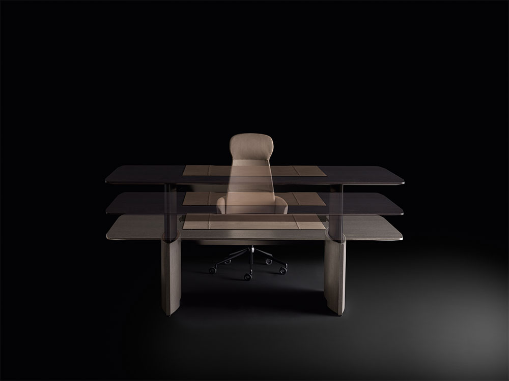 Elvira - Wood Veneer Height Adjustable Executive Desk with Optional Credenza Unit & Storage Unit 05 img