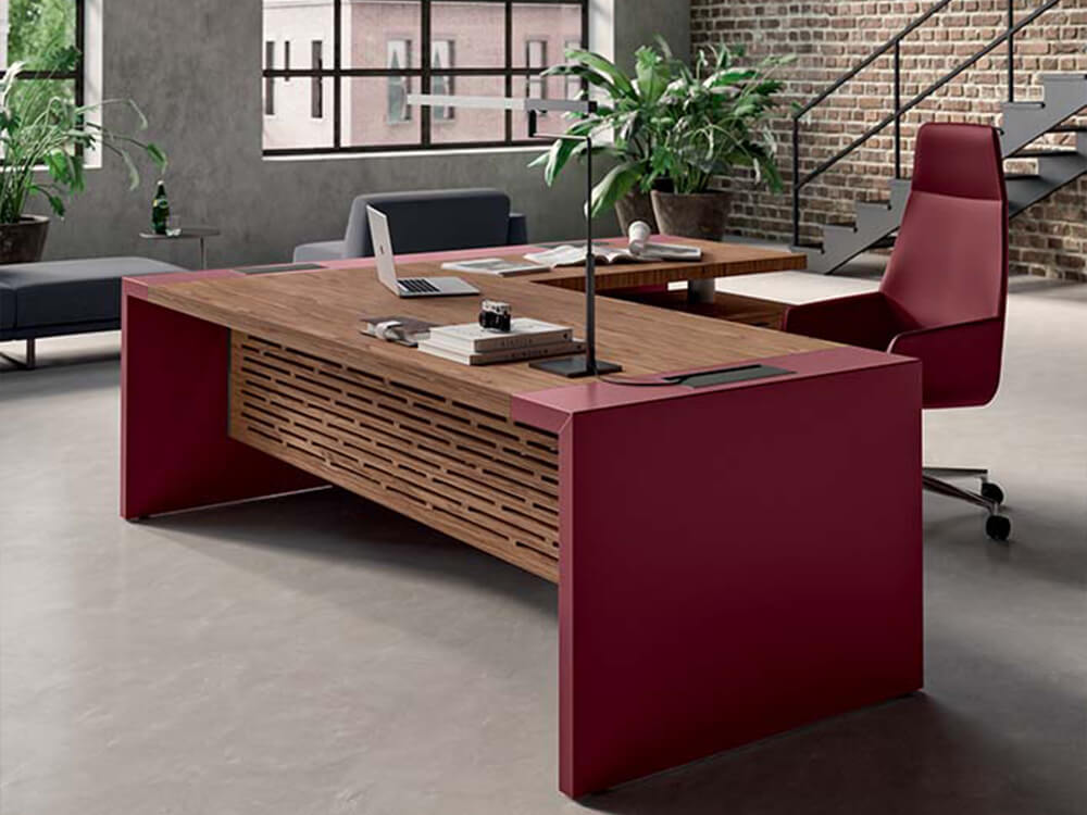 Easton – Wood Veneer Executive Desk with Optional Return and Leather Insert 03 Img