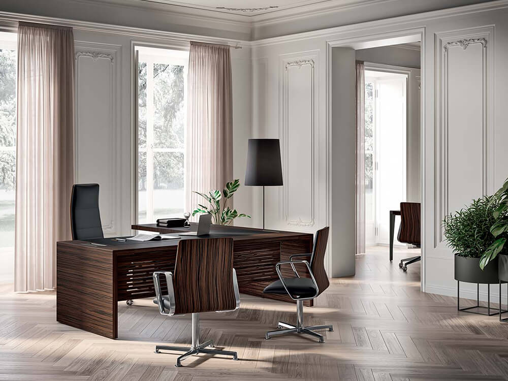 Easton – Wood Veneer Executive Desk with Optional Return and Leather Insert Main Img