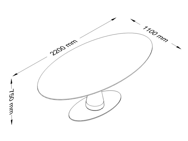 Myra 1 - Round and Oval Shaped Meeting Table Size Image