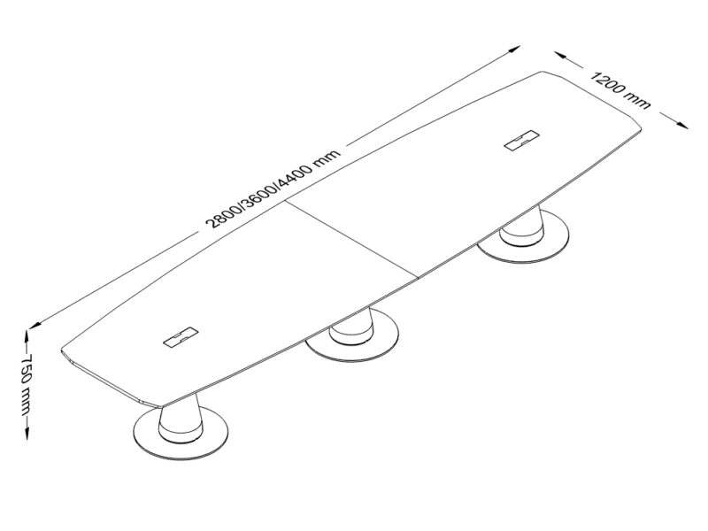 Myra 2 - Barrel Shaped Meeting Table size image Myra 2 - Barrel Shaped Meeting Table size image