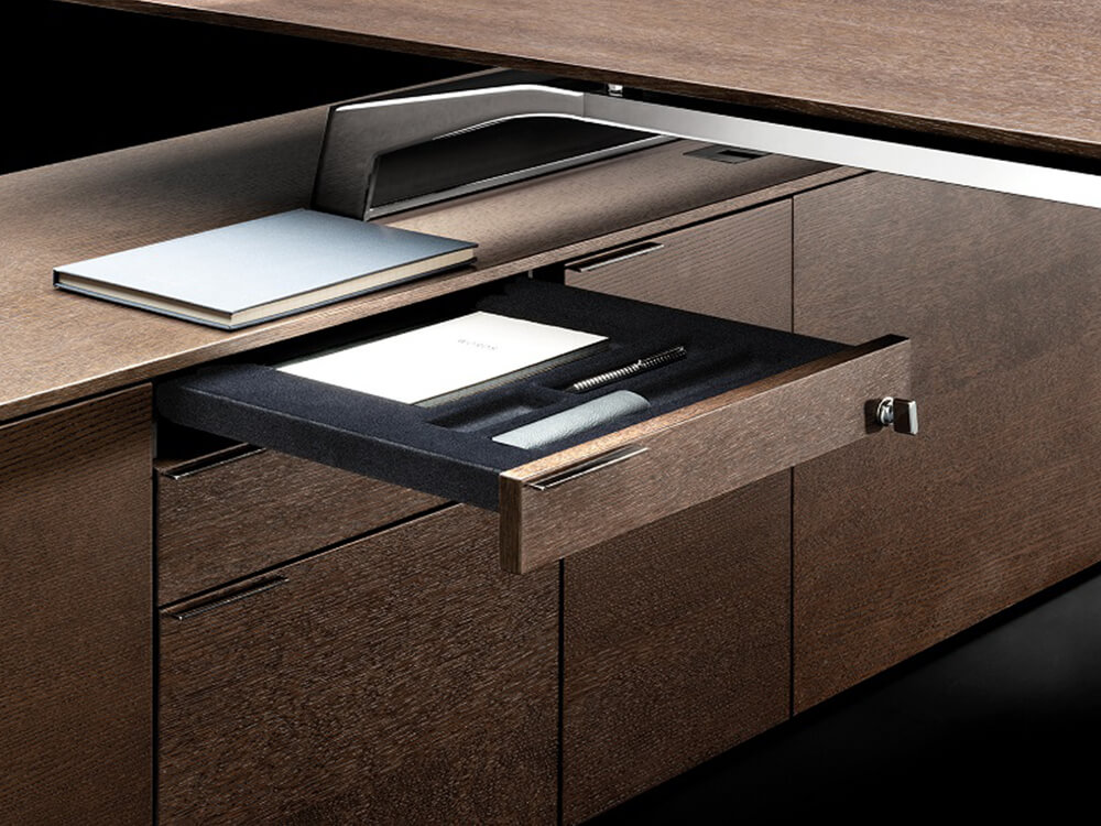 Myra - Modern Executive Desk with Solid Panel Legs and Optional Credenza Unit 10 Img