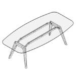 Rounded Corner Shaped Table (8 Persons)