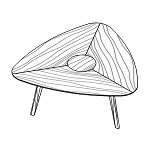 Triangular Shaped Table (4 and 6 Persons)(Wood Veneer)