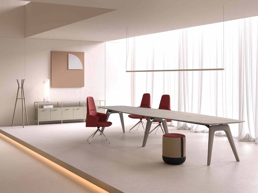Reine 5 – Barrel Shaped Meeting Table 01