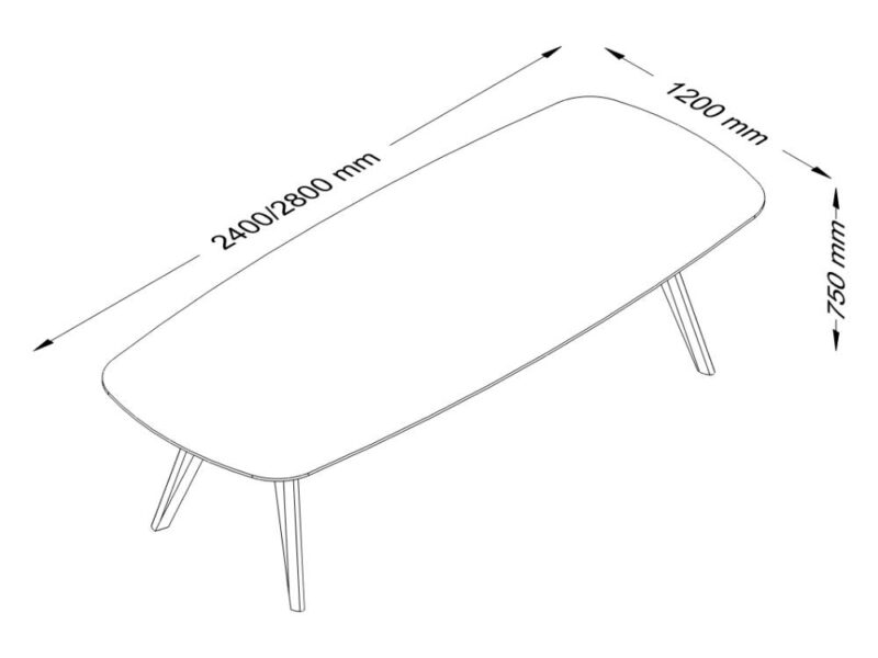 Reine 5 – Barrel Shaped Meeting Table Size image Reine 5 – Barrel Shaped Meeting Table Size image