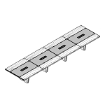 Extra Large Rectangular Shaped Table with Leather Insert (16 and 18 Persons)