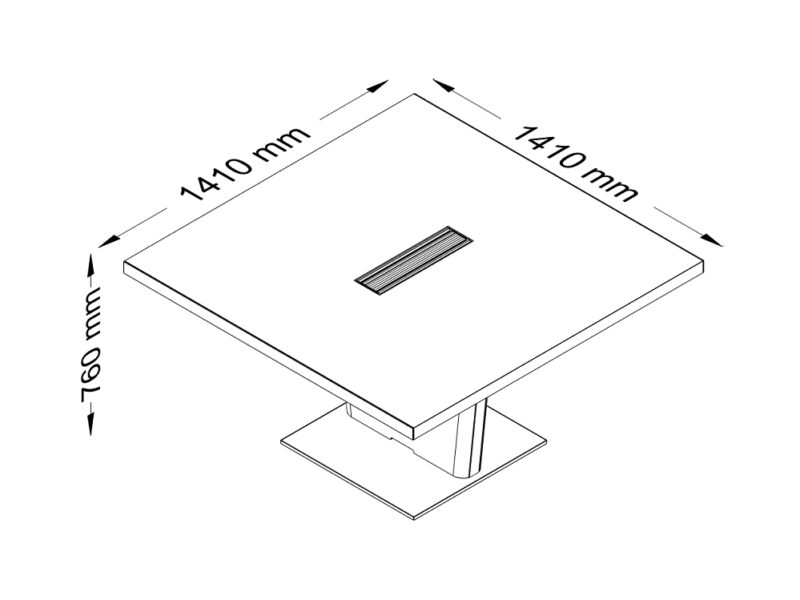 Xenophon 1 - Square Shaped MeetingTable with Optional Leather Inlay Size image