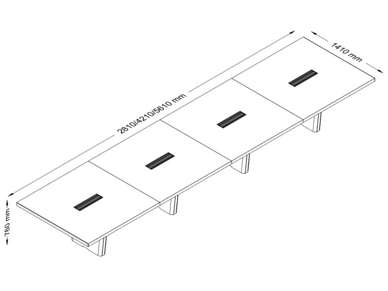 Xenophon 2 - Rectangular Shaped Meeting Table with Optional Leather Inlay Size image