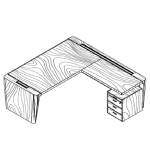 Desk with Return and Supporting Pedestal