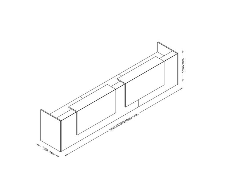 Zack 4 – Straight Reception Desk with End Side Panels Size img