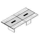 Medium Rectangular Shaped Table with Leather Insert (10 Persons)