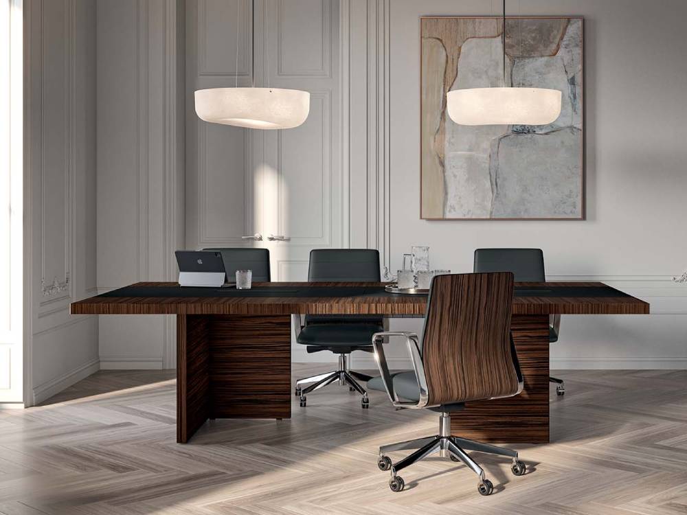 Easton 1 - Rectangular Shaped Meeting Table with Optional Leather Insert Main Image