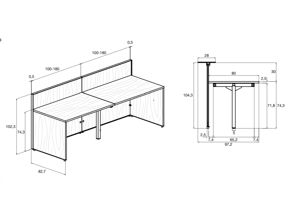 Oriaa 1 - Melamine Reception Desk with Return and DDA Access Unit Size 02 img