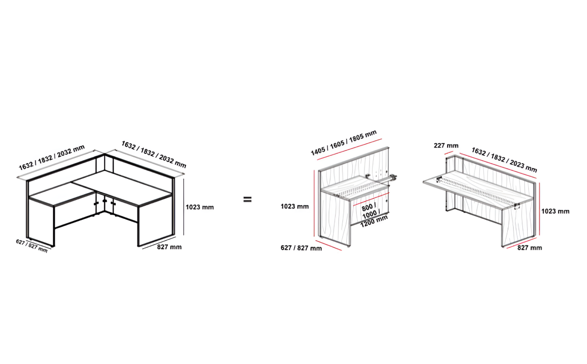 Oriaa 1 - Melamine Reception Desk with Return and DDA Access Unit Size img