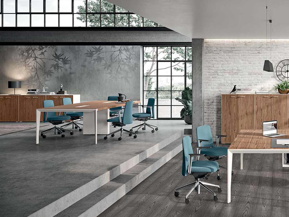 Xandy 2 - Rectangular Shaped Meeting Table with Optional Leather Inlay 01