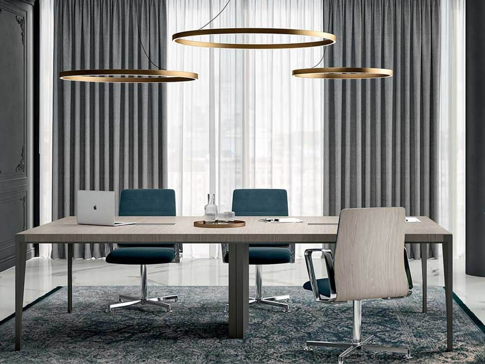 Xandy 2 - Rectangular Shaped Meeting Table with Optional Leather Inlay 05