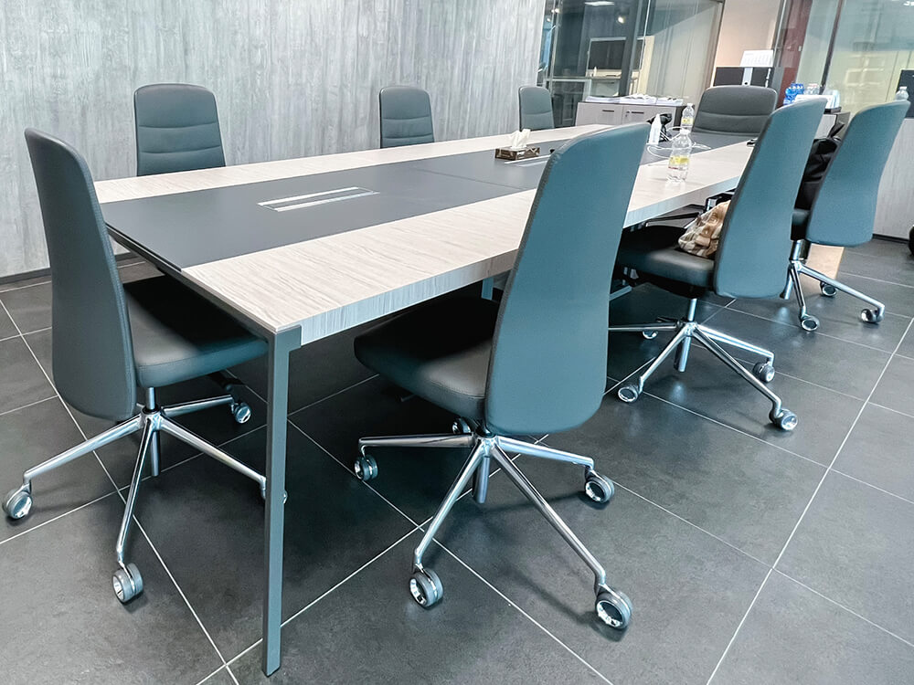 Xandy 2 - Rectangular Shaped Meeting Table with Optional Leather Inlay 07