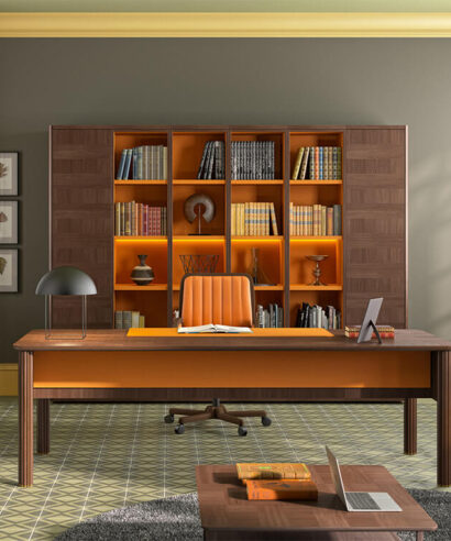 Alice – Classic Executive Desk with Modesty Panel and Optional Return Pedestal
