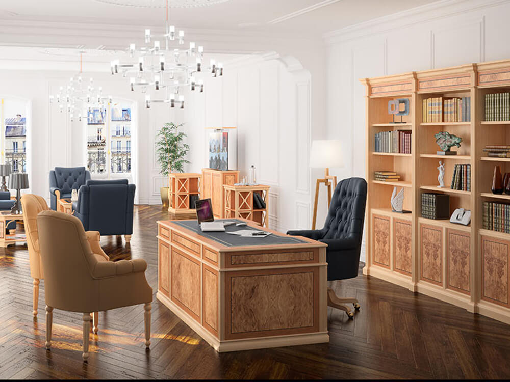 Allyson – Classic Executive Desk with Optional Return and Credenza Unit 02 Img