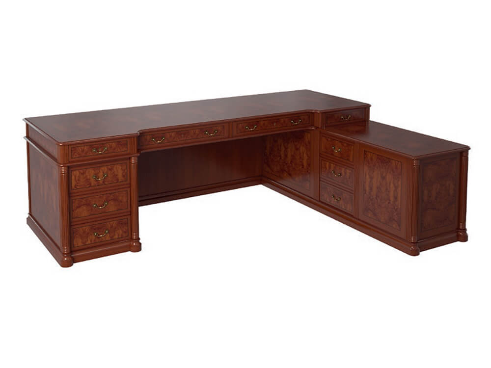 Allyson – Classic Executive Desk with Optional Return and Credenza Unit 04 Img