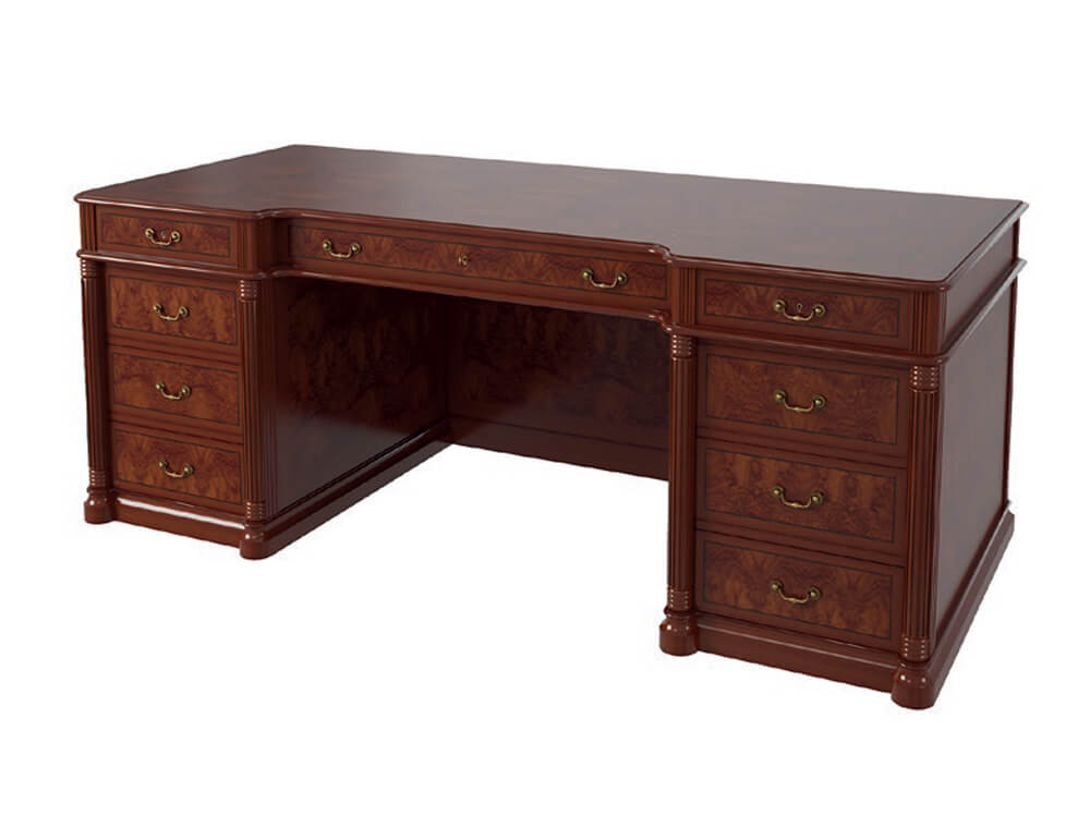 Allyson – Classic Executive Desk with Optional Return and Credenza Unit 05 Img