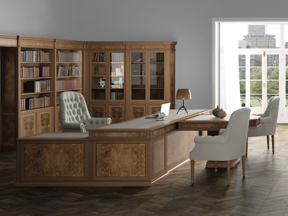 Allyson – Classic Executive Desk with Optional Return and Credenza Unit 06 Img