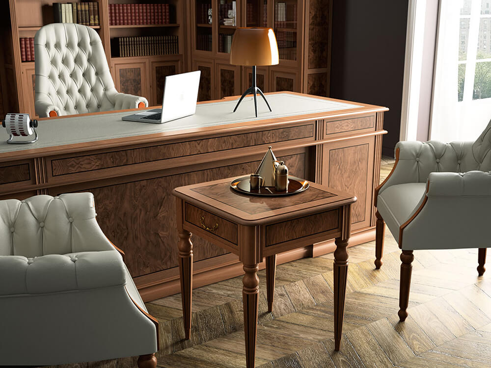 Allyson – Classic Executive Desk with Optional Return and Credenza Unit 07 Img