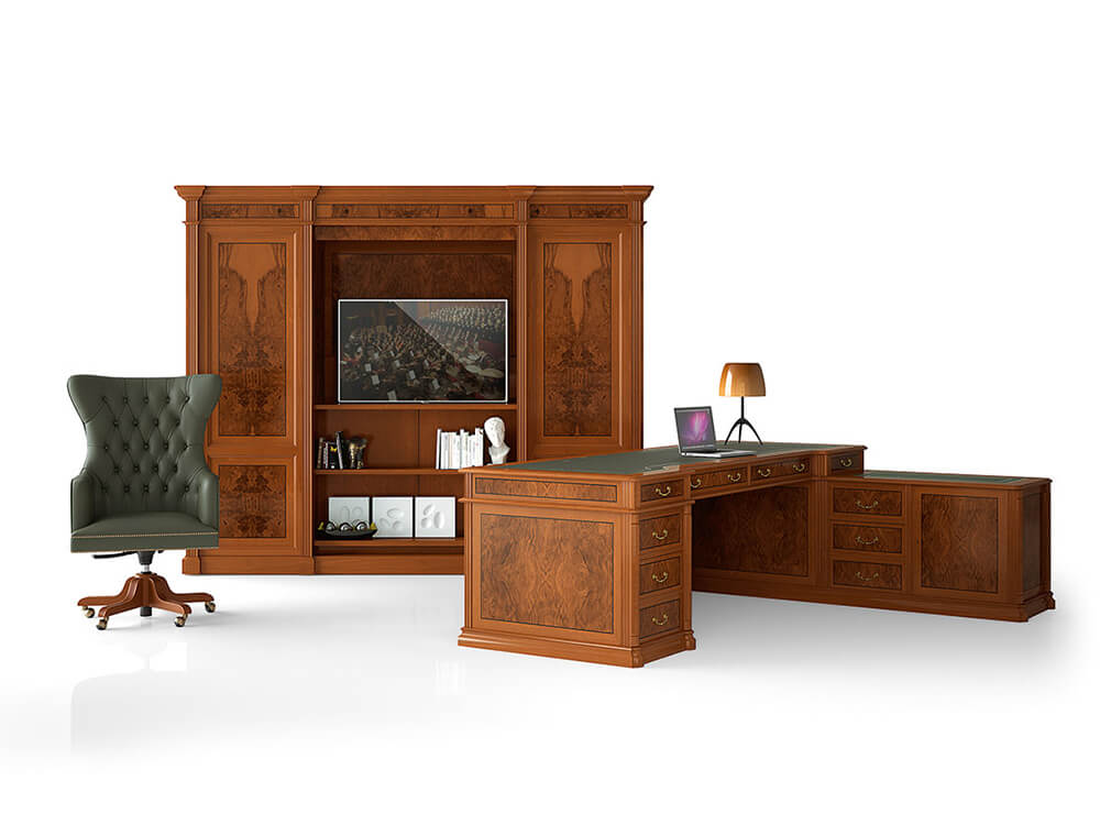 Allyson – Classic Executive Desk with Optional Return and Credenza Unit 08 Img