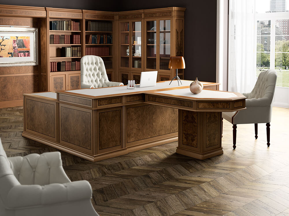 Allyson – Classic Executive Desk with Optional Return and Credenza Unit Main Img