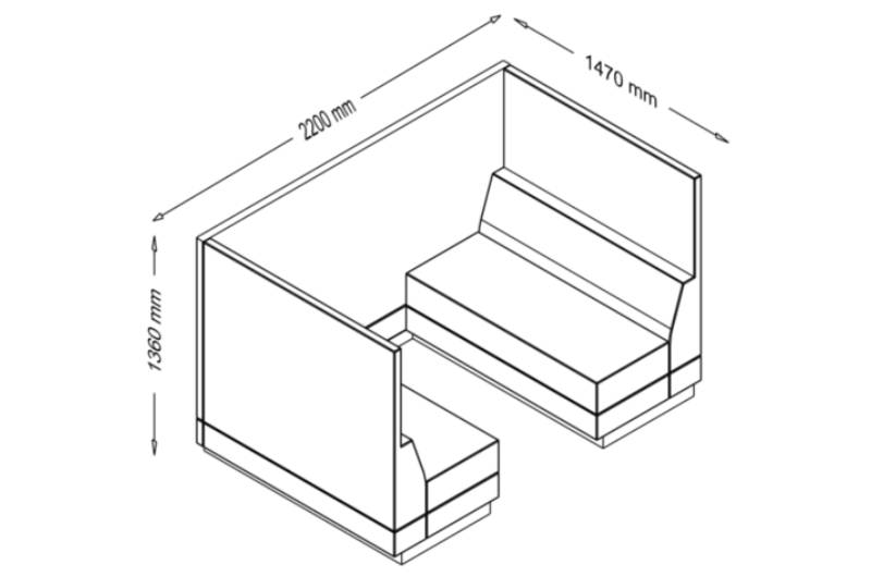 Brielle 1 – Private Work Pod with Table Dimensions Images Brielle 1 – Private Work Pod with Table Dimensions Images