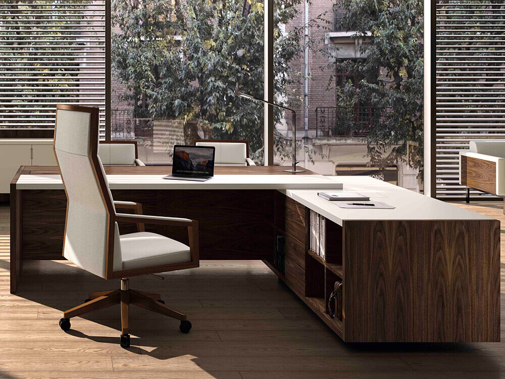 Franca – Classic Executive Desk with Optional Return and Credenza Unit 02 img