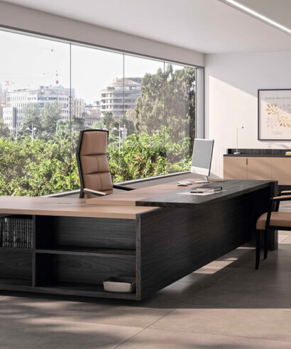 Franca – Classic Executive Desk with Optional Return and Credenza Unit