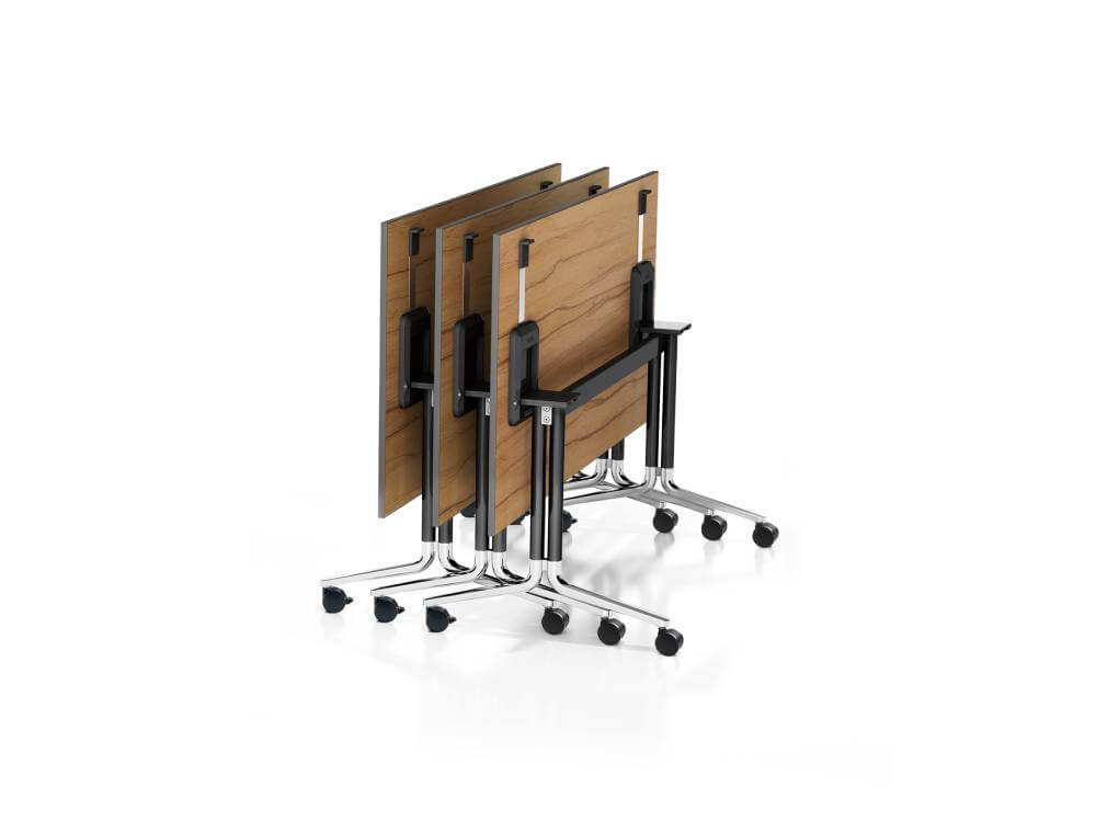 Tommy 2 – Fliptop Rectangular, Oval, Barrel & D End Shape Meeting Table with T Leg 01 Img