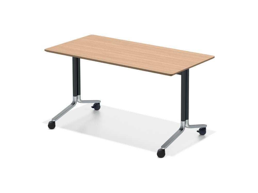 Tommy 2 – Fliptop Rectangular, Oval, Barrel & D End Shape Meeting Table with T Leg 02 Img