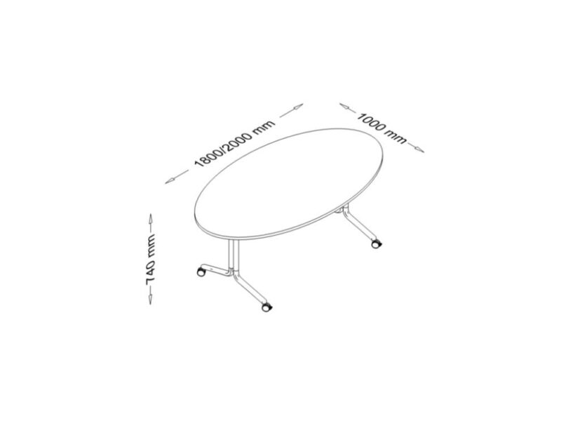 Tommy 2 – Fliptop Rectangular, Oval, Barrel & D End Shape Meeting Table with T Leg Dimensins Img1 Tommy 2 – Fliptop Rectangular, Oval, Barrel & D End Shape Meeting Table with T Leg Dimensins Img1