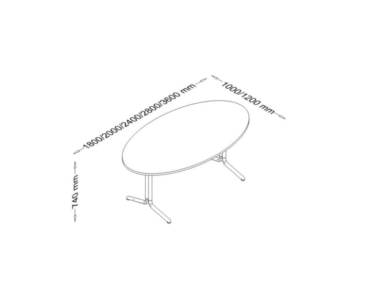 Tommy - Rectangular, Oval, Barrel & D End Shape Meeting Table with T Leg Tommy - Rectangular, Oval, Barrel & D End Shape Meeting Table with T Leg