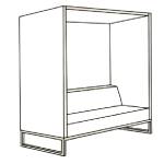 Meeting High Back Sofa with Roof (L1680 x D740 x H1770 mm)