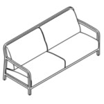 L2130 x D830 x H880 mm (Three Seater)