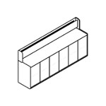 L2850x D500 x H1340 mm (With 6 Doors and Back Panel)