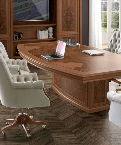 Allyson 1 – Classic Round and Rectangular Shaped Meeting Table