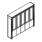 L2485 x D450 H2155 mm (With Five Glass Doors)