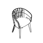 L550 x D625 x H910 (Wood Finish Base with 4 Legs)