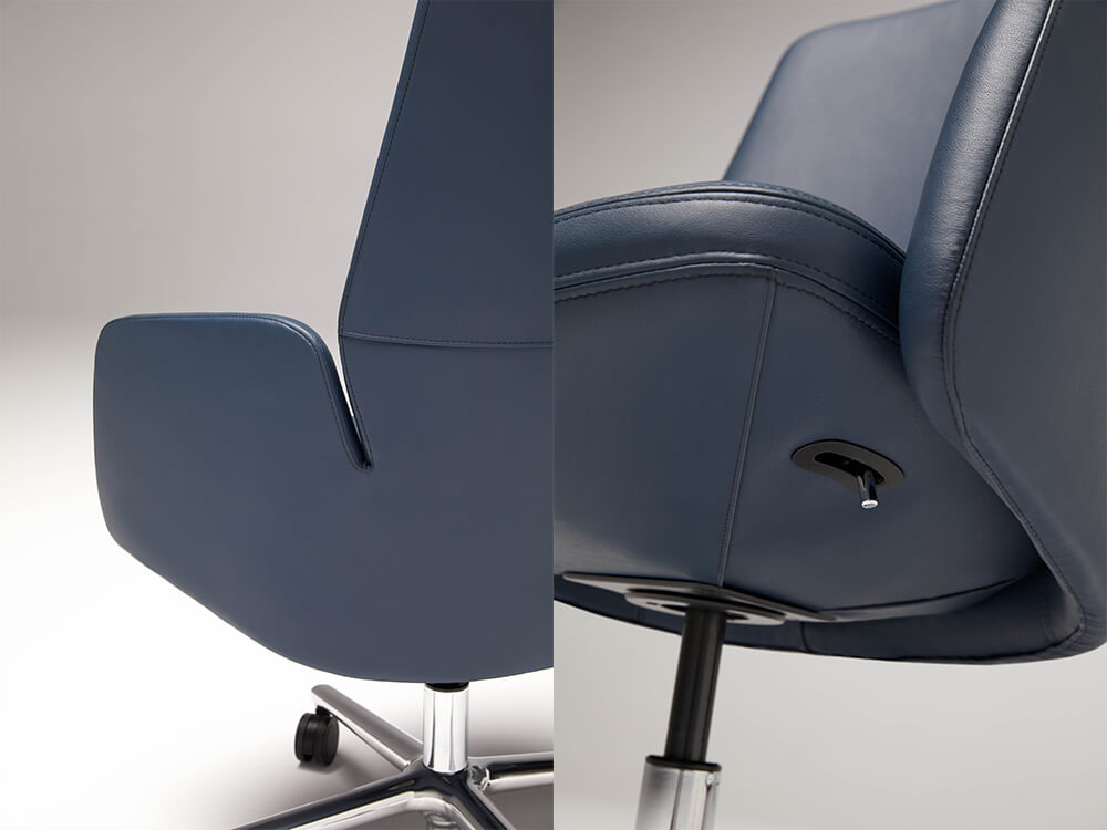 Chana - Low, Medium and High Back Executive Chair With Upholstered Or Wood Finish Back 12 Img