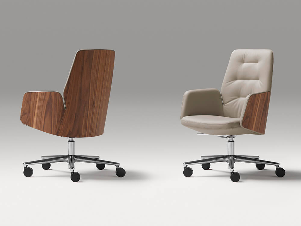 Chana - Low, Medium and High Back Executive Chair With Upholstered Or Wood Finish Back 25 img