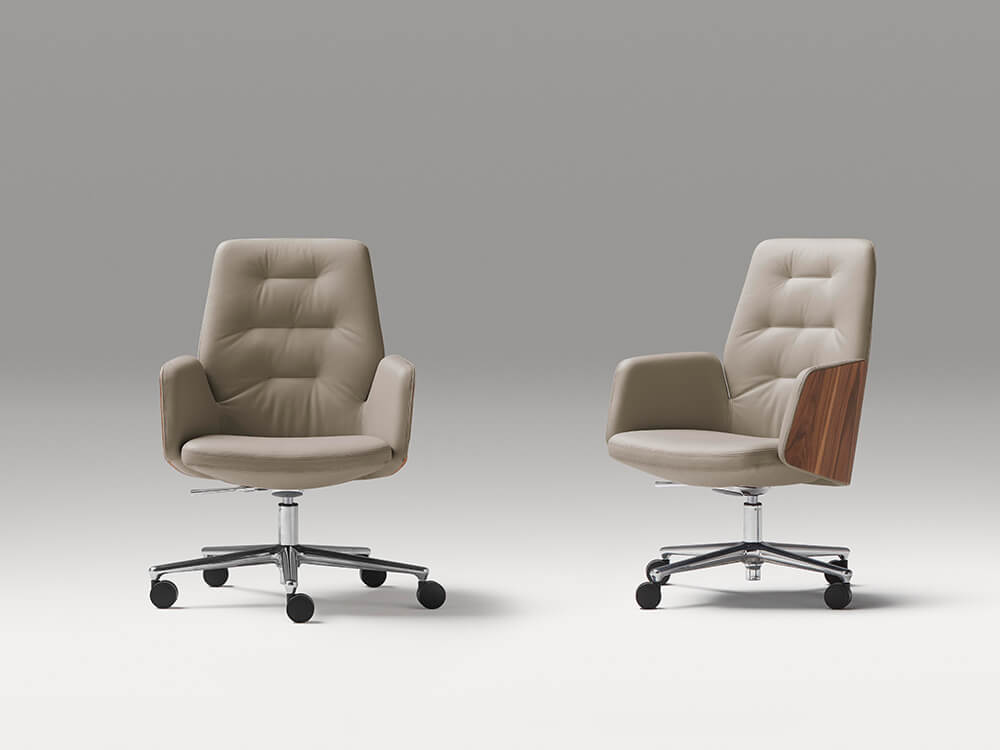 Chana - Low, Medium and High Back Executive Chair With Upholstered Or Wood Finish Back 26 Img
