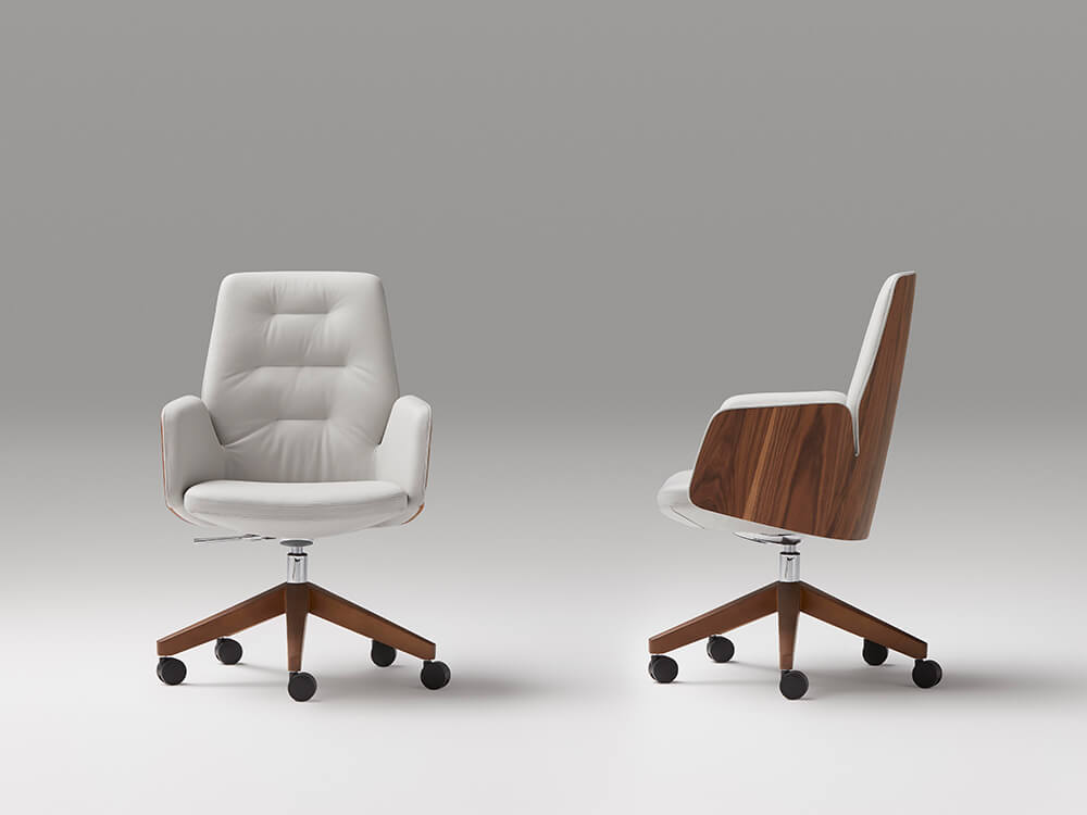 Chana - Low, Medium and High Back Executive Chair With Upholstered Or Wood Finish Back 27 Img
