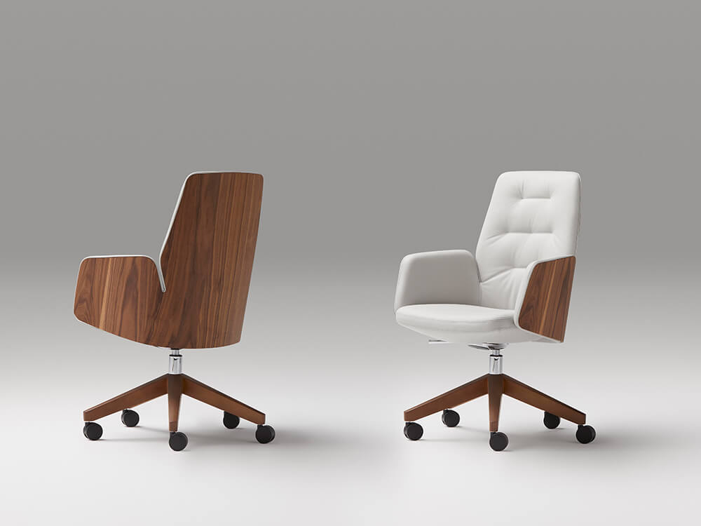 Chana - Low, Medium and High Back Executive Chair With Upholstered Or Wood Finish Back 28 Img